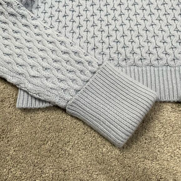 PAIGE Olette Wool Blend Chunky Boxy Crewneck Sweater Vintage Sky Blue Sz XL NWOT - Picture 10 of 15